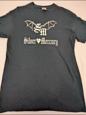 Silver Loves Mercury Band Merch Black Tee Unisex Size Medium